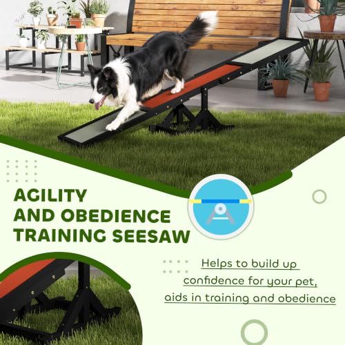 Wooden Dog Agility Seesaw for Exercise 71" L x 12" W x 12" H Black (70.75" x 11.75" x 11.75" / Black)