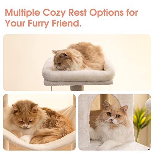 70.1 Inch Large Cat Tree (70.1 in / Beige)