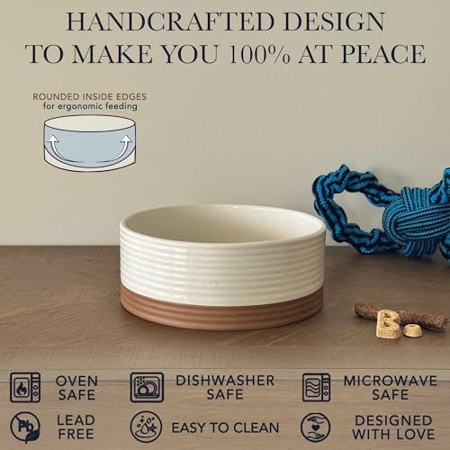 Ceramic Pet Bowl (Large / Vanilla White)
