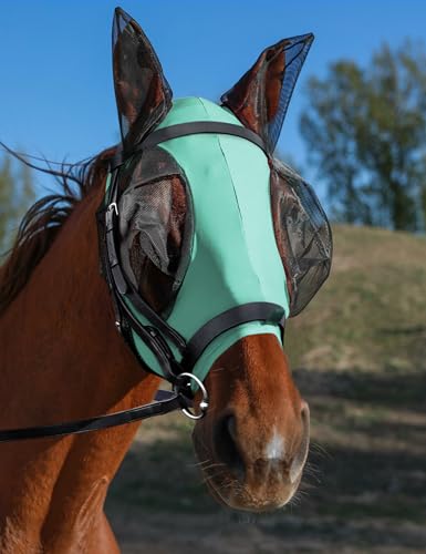 Horse Fly Mask with Ears (Ice Blue / Large)