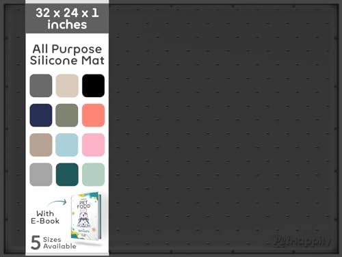 32x24x1” XL Dog Food Mat (32"L x 24"W / Black)