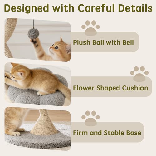 48" Flower Cat Tree (Gray-3 Tiers)