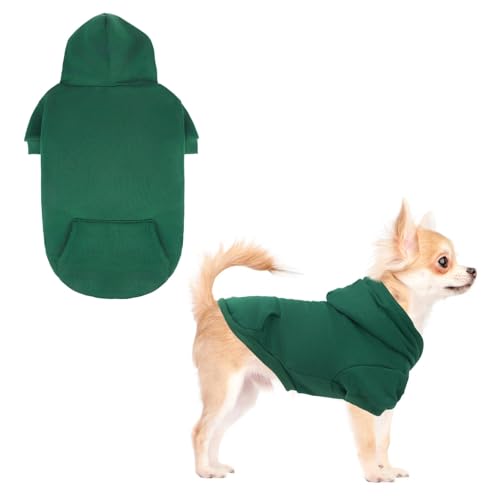 Dog Hoodie for Large Medium Small Dogs (Deep Green / Small)