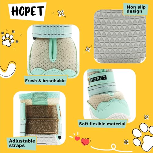 Dog Shoes for Dogs (Green / Width 2.75 in)