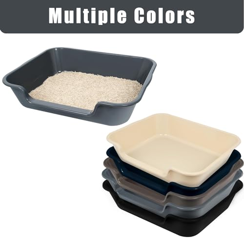 Extra Large Low Entry ABS Cat Litter Box (Small (Pack of 1) / Light Blue)
