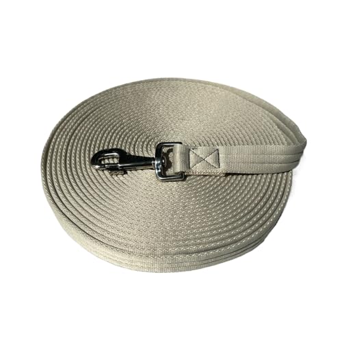 Horse Training Lunge Line with Alloy Trigger Buckle for Accurate Equestrian Training of 32.8 ft (32.8feet / Grayish White)