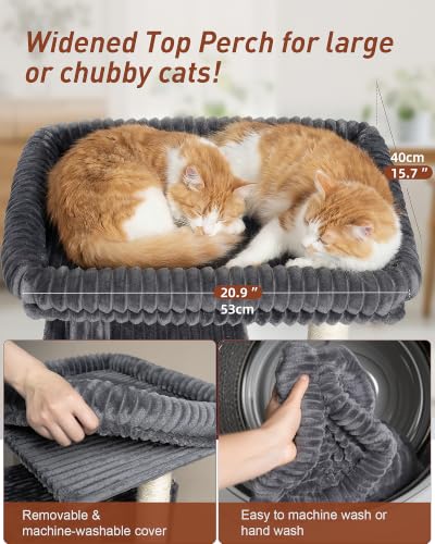 22.8" Cat Tree for Large Cat (Dark Gray)