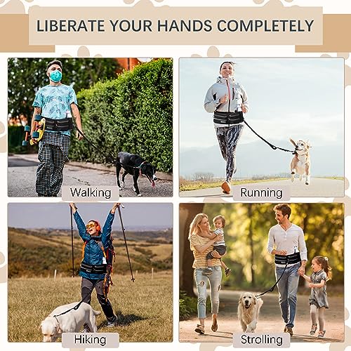 Dog Leash with Waist Belt (Black)