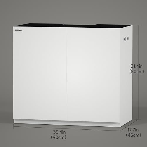 Wooden Aquarium Stand & Cabinet (W35.5xD17.7xH31.5in(90x45x80cm) / White)