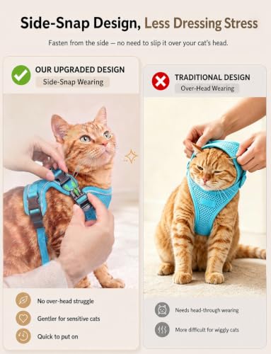 Cat Harness and Leash Set (Night Blue / X-Small (4-6lb))