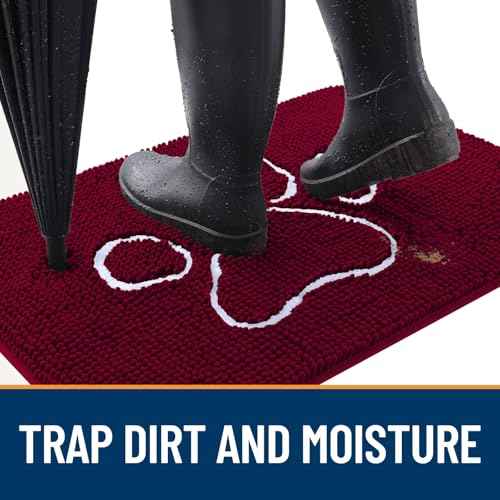 Dog Door Mat for Muddy Paws 44x32 (Burgundy / 44" X 32")