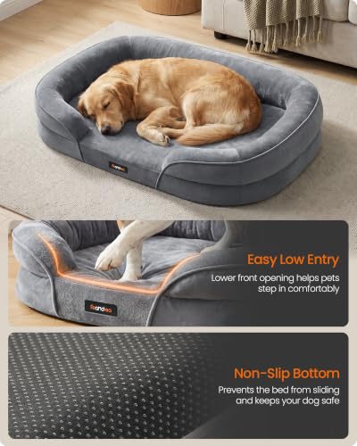 Orthopedic Dog Bed (XL: 41"L x 27.2"W x 7"Th / Light Gray)