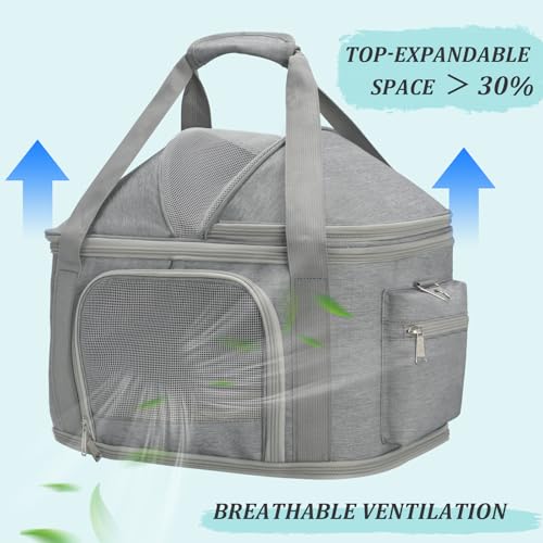 Airline Approved Pet Carrier Soft (Grey / 16.2" L x 11.4" W x 13" H)
