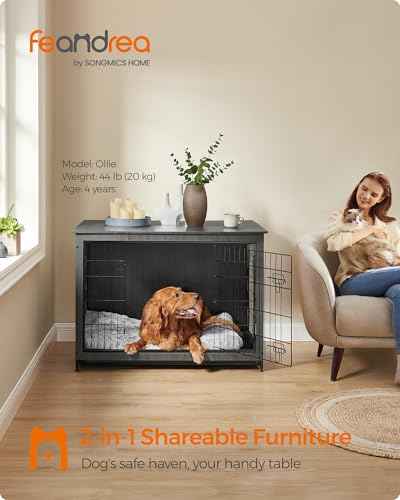 44.1" Dog Crate Furniture (Ink Black / 44.1"L x 29.5"W x 32.3"H)
