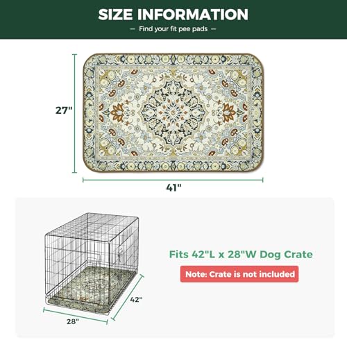 Washable Pee Pads for Dogs (Boho Beige / 27" x 41" (2 Packs))