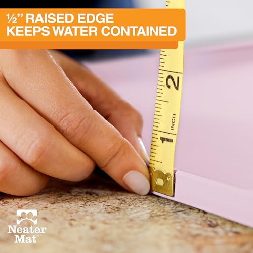 Neater Mat Pet Mats for Food and Water (19"L x 12"W / Light Pink)