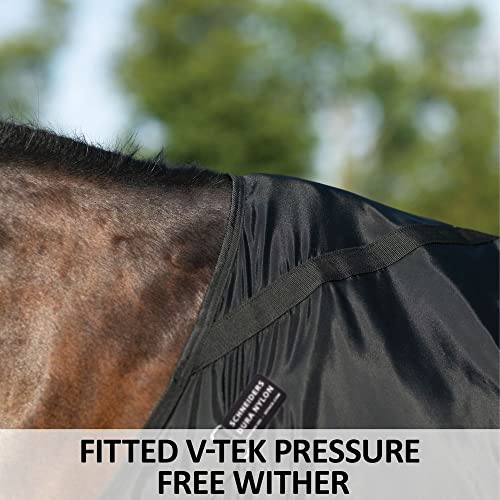 Dura Nylon Horse Stable Sheet (Horse Size 72 / Cutback | Open Front | Legstrap / Black)