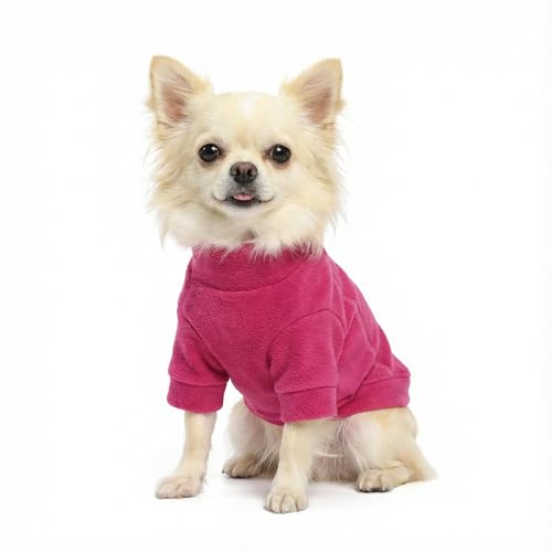 3 Pack Classic Fleece Sweatshirt for Small Dogs and Cats (Small / Pink-Rose-Baby Pink)