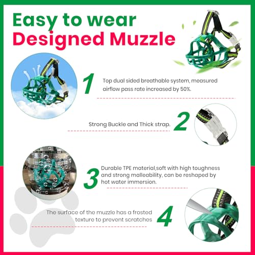 Dog Muzzle Basket Muzzle for Small Medium Large Dogs (Size M Sout(7.48"-9.06"))