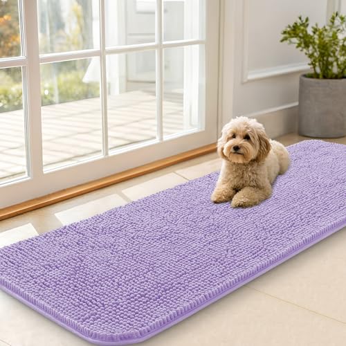Dog Door Mat for Muddy Paws 59x20 (Lavender / 59" X 20")