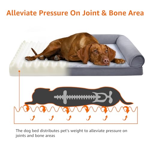Living Room Couch Dog Bed with Premium Foam (Sofa-Style Bed / Medium / Grey)