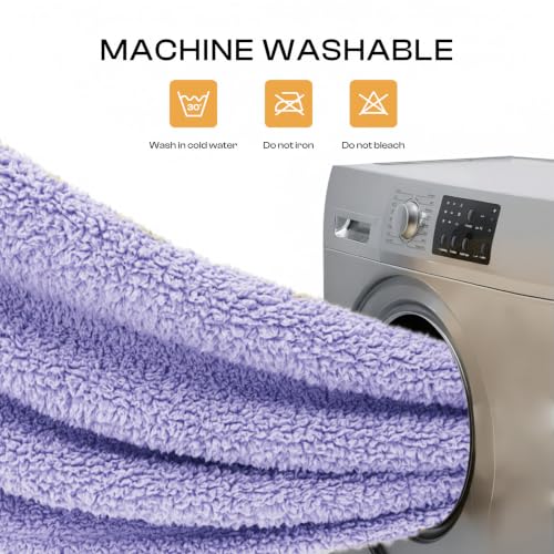 3 Pack Soft Sherpa Fleece Blankets for Dogs Cats Puppies (Medium (Pack of 3) / Purple)