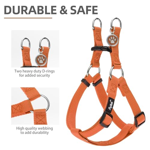 No Pull Dog Harness Large Sized Step (Orange / Large)