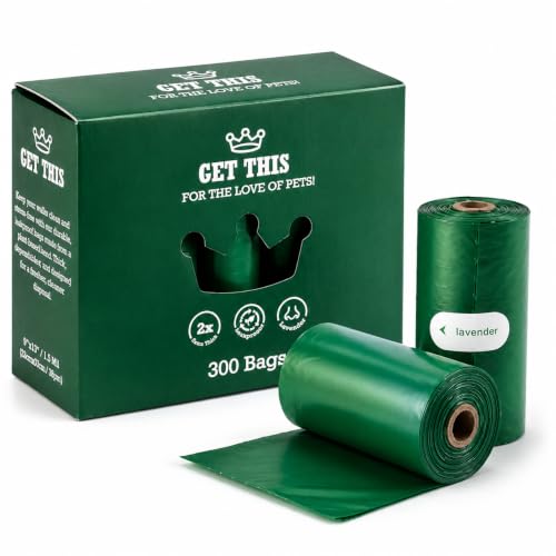 Dog Poop Bag 300 Dog Waste Bags (Green / 300 Count (Pack of 1))