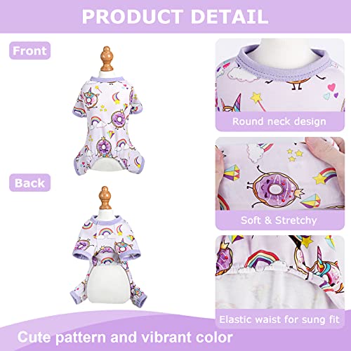 Dog Pajamas Pjs Summer Fall Dog Clothes for Small Dogs Girl (Purple / X-Large（16-20 lb))