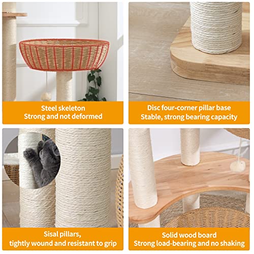 54" Modern Cat Tree Tower for Indoor Cats
