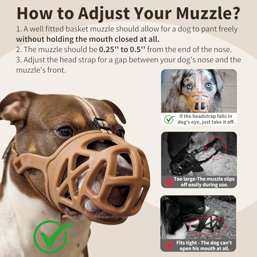 Basket Dog Muzzle for Large Medium Small Dogs German Shepherd (X-Small / Brown)