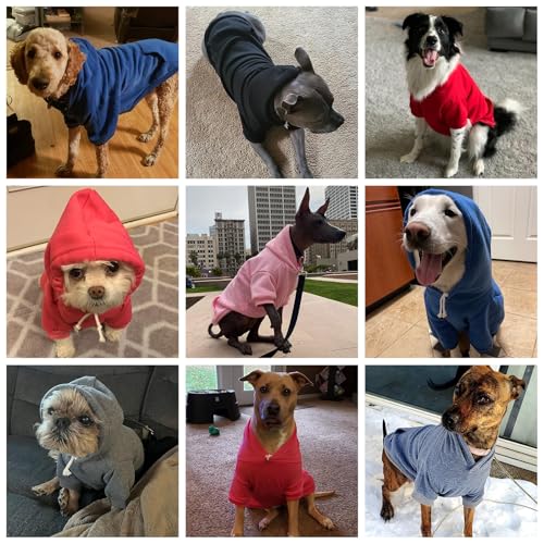 Dog Hoodie for Large Medium Small Dogs (Deep Pink / Large)