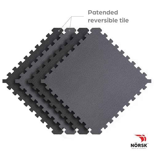 Reversible 3 4" EVA Foam Gym Floor Tiles (Gray/Black / 28 Tiles - 112 Sq. Ft.)