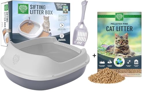Sifting Cat Litter Box and Free 8lb Pine Pellets Combo (Sifting Litter Box and 8LB Pine Pelleted Litter / Gray)