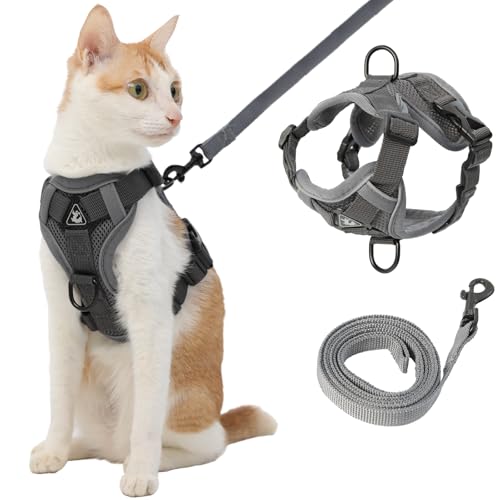 Cat Harness and Leash (Large / Grey)
