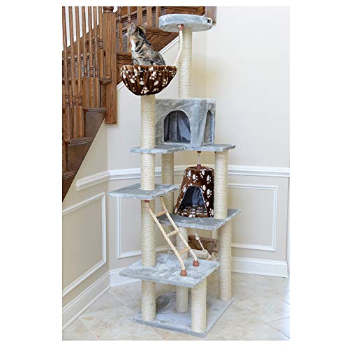 Cat Tree Model A7802 (42"(L)X26"(W)X78"(H) / Silver Gray)