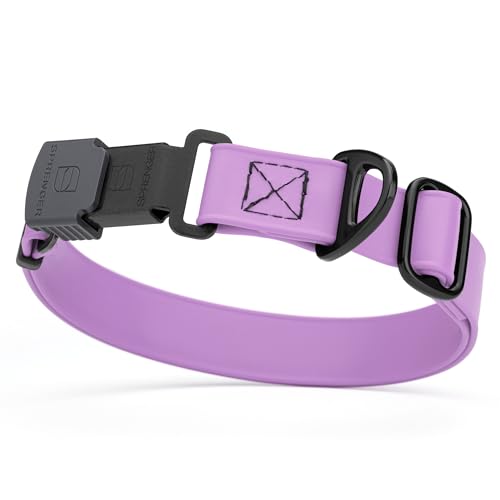 Biothane Waterproof Dog Collar with Herm Sprenger Stainless Steel Quick Release Buckle (W 3/4" x L 12"-19" / Amethyst Purple)