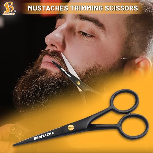 5” Professional Beard and Mustache Scissors (Black)