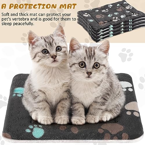 4 Pack Soft Pet Bed Mat Small Dog Crate Fleece (13 x 19 Inches / Black)
