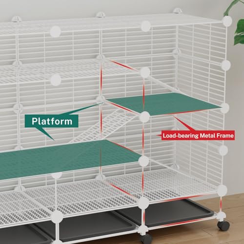 5 Tier Guinea Pig Cages Indoor (42.9"L x 14.6"W x 40.9"H)