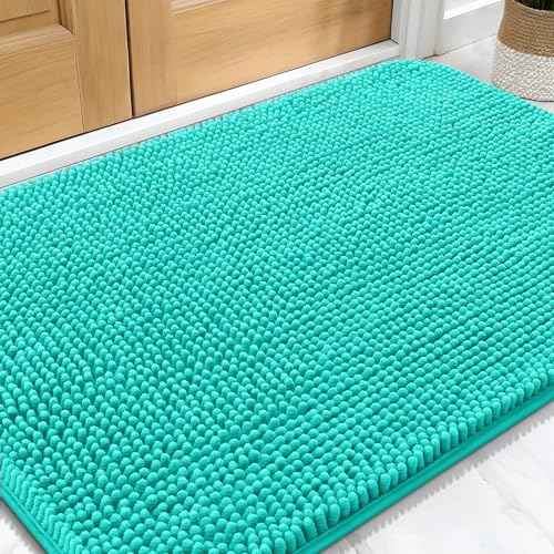 Dog Door Mat for Muddy Paws 34x21 (Teal / 34" X 21")