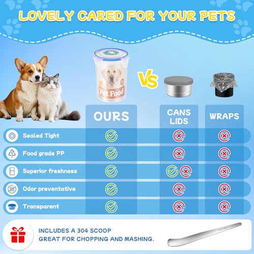Canned Dog Food Storage Lids Reusable Airtight Can Cover (2 Jar（L）+1 Spoon)