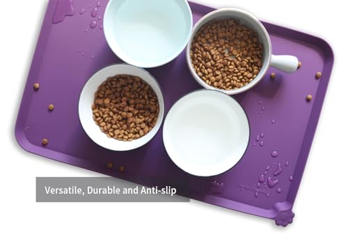 Silicone Pet Food Mats (22" x 14" / Eggplant)