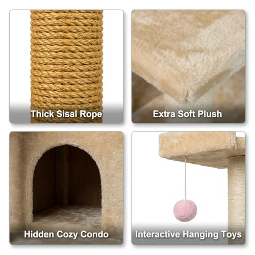 Multi Level Cat Tree Tower with Sisal Scratching Posts