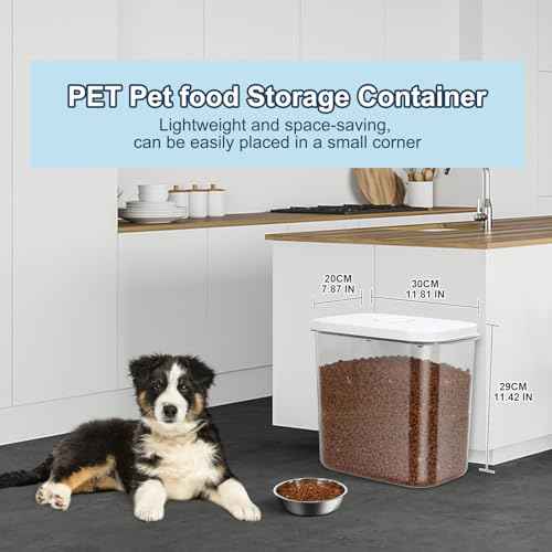 12 lbs Airtight Dog Cat Food Storage Container and Dog Treat Containers BPA (White Large (12L-1Pack))