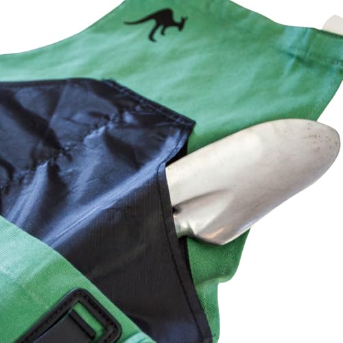 Roo Gardening Apron with Pockets for Women & Men (Roo-full Size / Leaf Green)