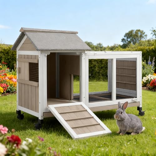 38" L Expandable Rabbit Hutch with Run (38.0"L x 17.0"W x 29.0"H)
