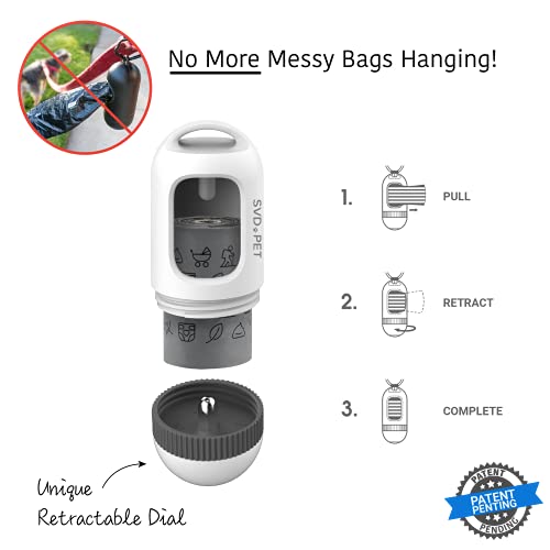Dog Poop Bag Dispenser (1-Pack -Pearl White)