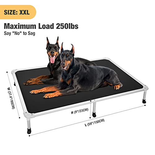 Chew Proof Elevated Dog Bed (Black / 59.0"L x 37.5"W x 9.0"Th)