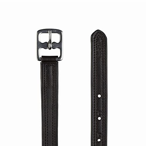 Double Stitched Adjustable Stirrup Leathers with Nylon (Dark Brown / 44 in)